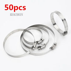 8mm ~ 120mm Stainless Steel Drive Hose Clamp Adjustable Tri Gear Worm Fuel Tube Line Water Pipe Fastener Fixed Clip Spring Hoops