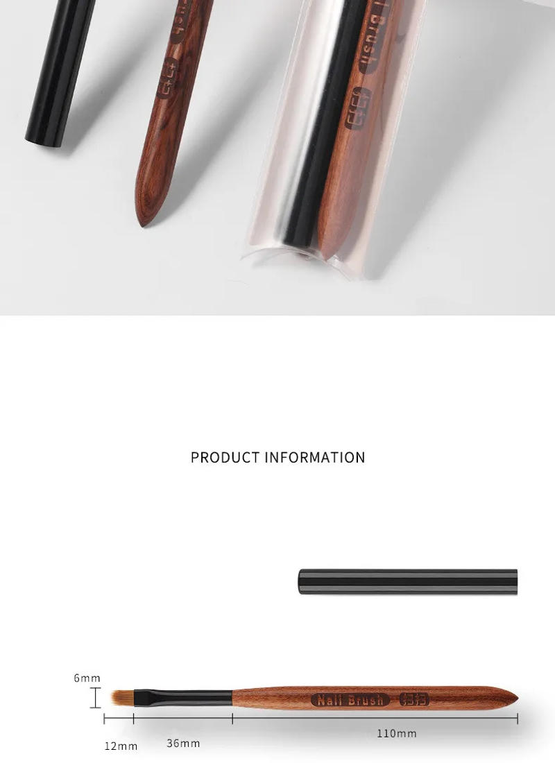 Description Picture 3 of item1Pc Round Wood Handle Nail Ombre Brush Nail Art Painting Pen Brush UV Gel Polish Gradient Color Acrylic Nail Drawing Pen