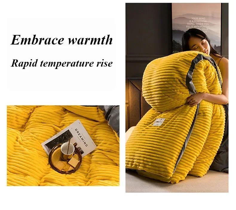 Description Picture 5 of itemThick Solid Color Velvet Duvet Cover Winter Warmth Bedding Set Double Quilt Cover Twin Queen King Comforter Cover 220*240