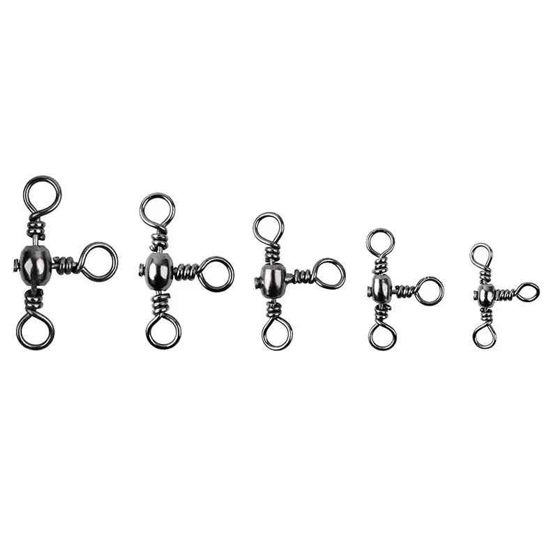 Description Picture 5 of item50PCS/Bag Fishing Accessories Black Nickel Plating Three-Prong Connector T-Swivel Sub-Line Splitter Outdoor Fishing Bazi Ring 50