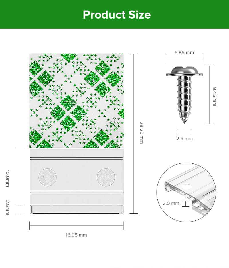 Description Picture 5 of item10mm PCB LED Light Strip 10 Pcs Clip with Screw for WS2812B WS2811 FCOB COB SK6812 RGBW Wire Bundle Holder Tie Mount Connectors