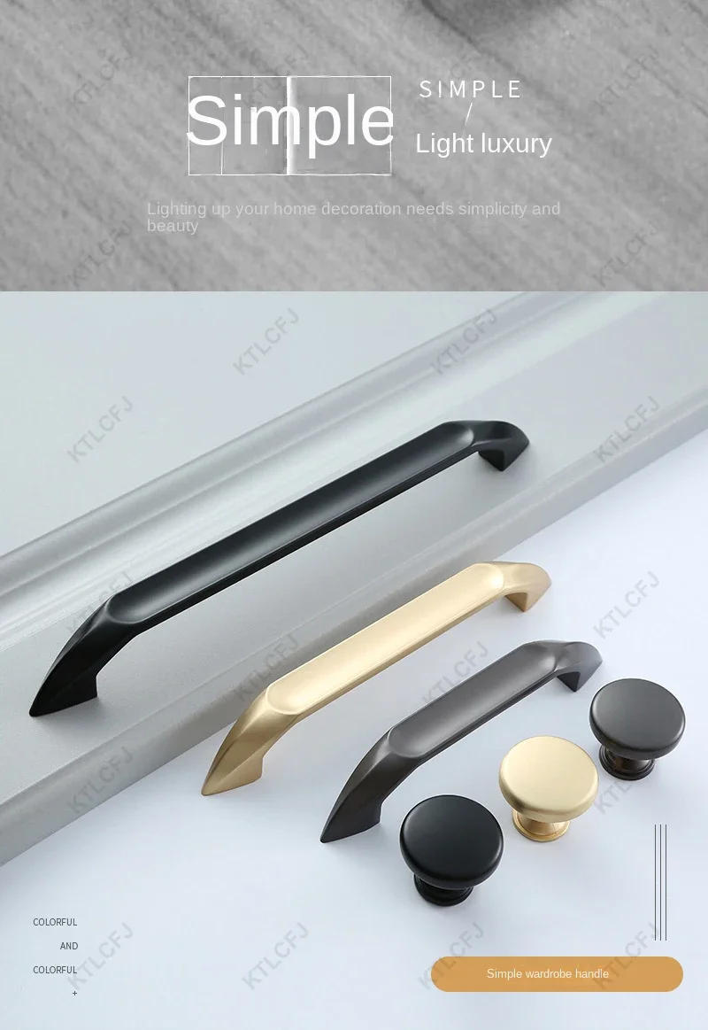 Description Picture 2 of itemZinc Alloy Handle American European Style Cabinet Door Handle Modern Light Luxury Cabinet Drawer Wardrobe Storage Cabinet Handle