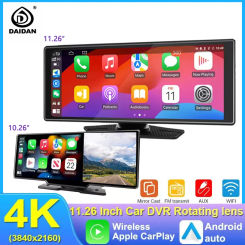 10/11.26-Inch Carplay Dashcam with Front & Rear Dual Recording,4K Resolution, Reverse AHD Mirroring,Screen Mirroring,2.5D Screen
