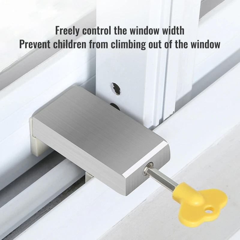 Description Picture 5 of item2x Window Security Lock Stainless Steel Window Limiters Child Safety Sliding Window Restrictor for Children's Room