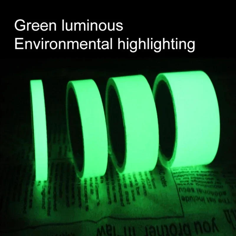 Description Picture 3 of item3M Luminous Fluorescent Night Self-adhesive Glow in The Dark Sticker Tape Safety Security Home Decoration Warning Adhesive Tape