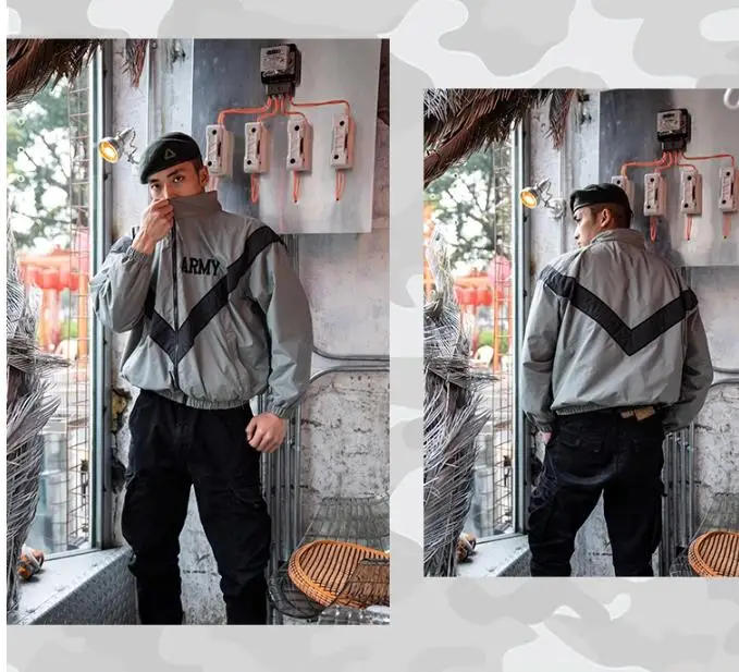 Description Picture 5 of itemRetro Jacket Men Women ARMY Embroidery AMEKAJI Jackets Outdoor Baseball Training Outwear Motorcycle Casual Loose Sports Coat