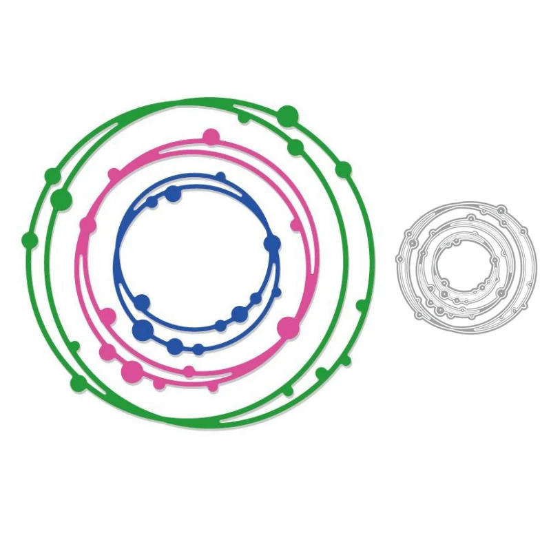 Description Picture 5 of item3pcs/set 3D Spotty Line Circle Metal Stencil Mold Cutting Dies For Scrapbooking Embossing Album Decoration DIY Card Crafts