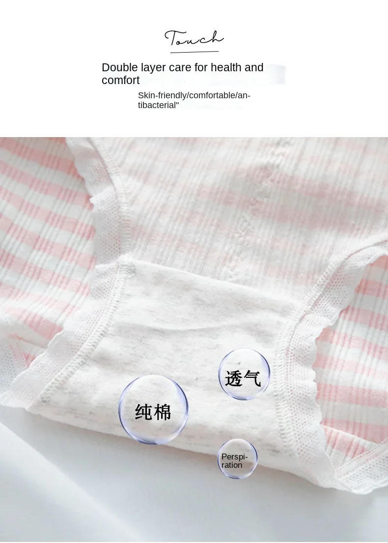 Description Picture 6 of itemSexy Lace Panties Women's Cotton Underwear Fashion Lovely Girl's Briefs Mid Waist Seamless Comfort Underpants Female Lingerie