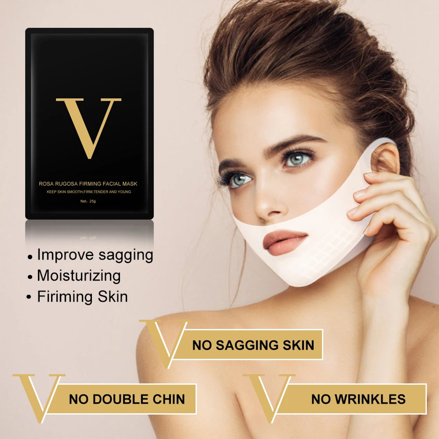 Description Picture 2 of item1/6/10pcs Lifting Facial Mask Face V Shape Hydrogel Thin Face-Lifting Slimming Mask Reduce Double Chin Face Massage