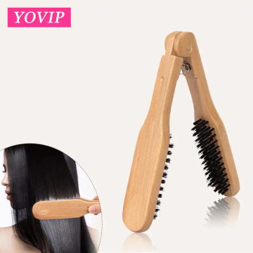 1Pcs Professional Hair Straightener Bristle Straight Hair Double Brush V-shaped Comb Clip Does Not Hurt Styling Tools DIY Home