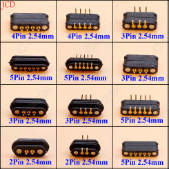 2.54mm 2A DC Magnetic Pogo Pin Connector 2Pin 3Pin 4Pin 5Pin Pogopin Male Female Spring Loaded DC Power Socket 2P 3P 4P 5P
