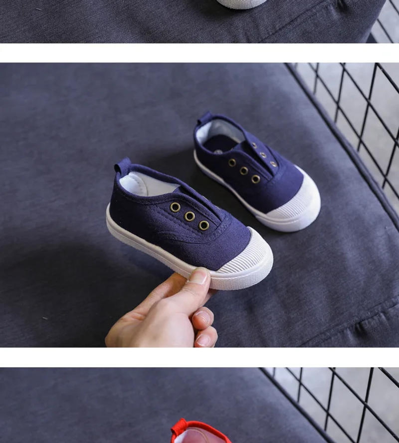 Description Picture 4 of itemCandy Color Kids Shoes For Girl Children Canvas Shoes White Sneakers Comfortable Boys Flat School Shoes