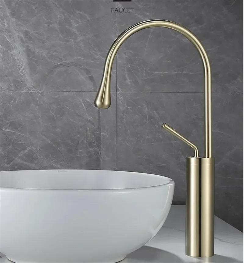 Description Picture 2 of item/Brushed Gold Bathroom Faucet  Basin Hot Cold Black Sink Brass Kitchen Swivel Sink Water Crane