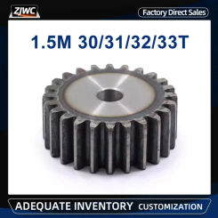 Flat Gear 1.5M-30T 31T 32T 33T 45# Steel Cylindrical Gear Height 15 mm High Frequency Quenching Teeth