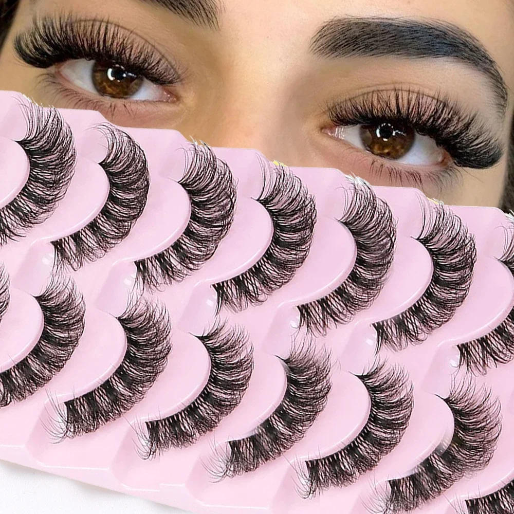 Description Picture 2 of item10 Pairs False Eyelashes 6D Super Fluffy Wispy Faux Mink Eyelashes Cat Eye Effect Dramatic Lashes Eyelash Extension Makeup