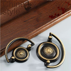European Style Drawer Wardrobe Copper Handle Antique Copper Pull Ring Handle Antique and Simple Hanging Ring Cabinet Door Handle