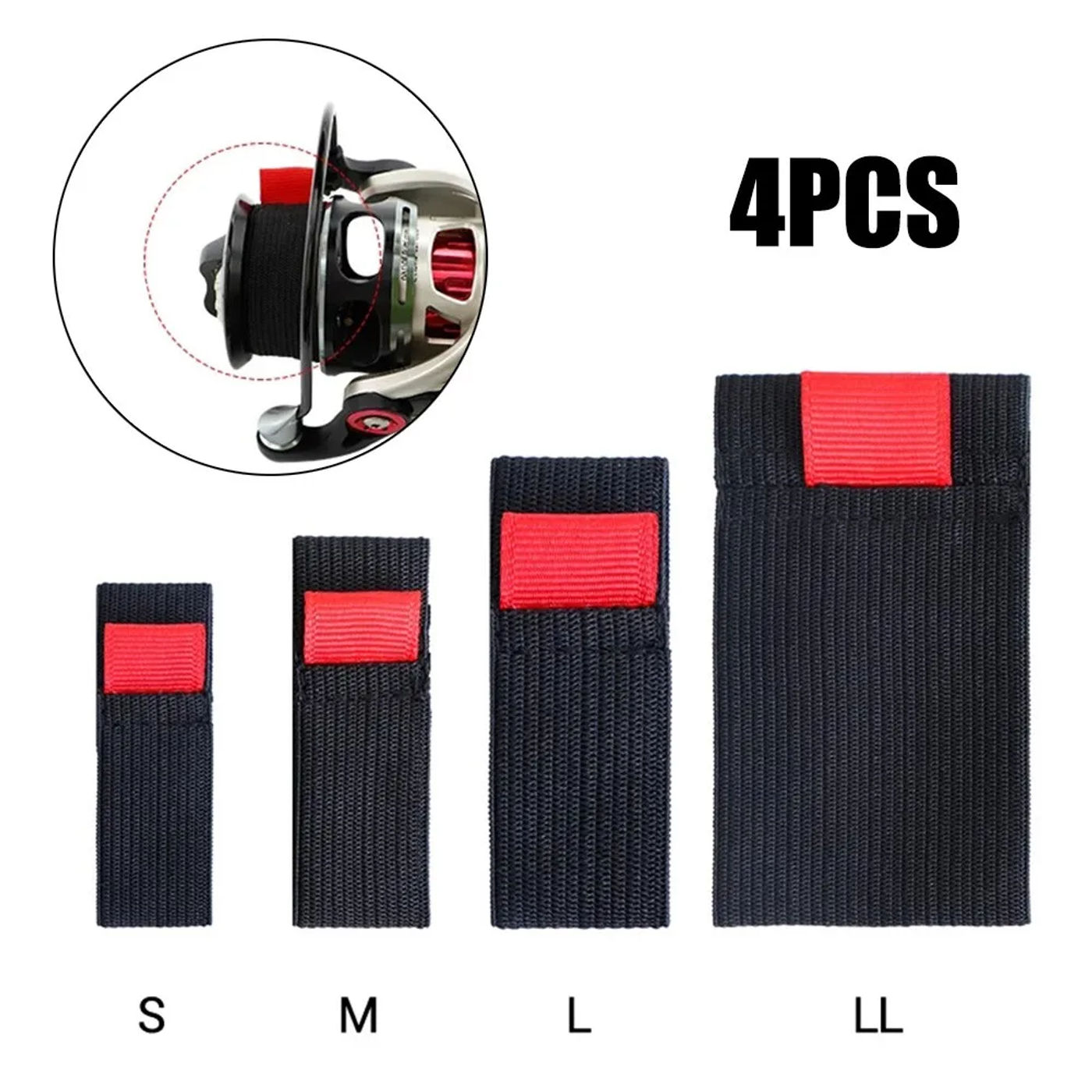 Description Picture 5 of item4pcs Elastic Fishing Spool Belt Reel Protection Belt Band Wheel Accessories Pole Holder Fasteners Fishing Tackle Pesca