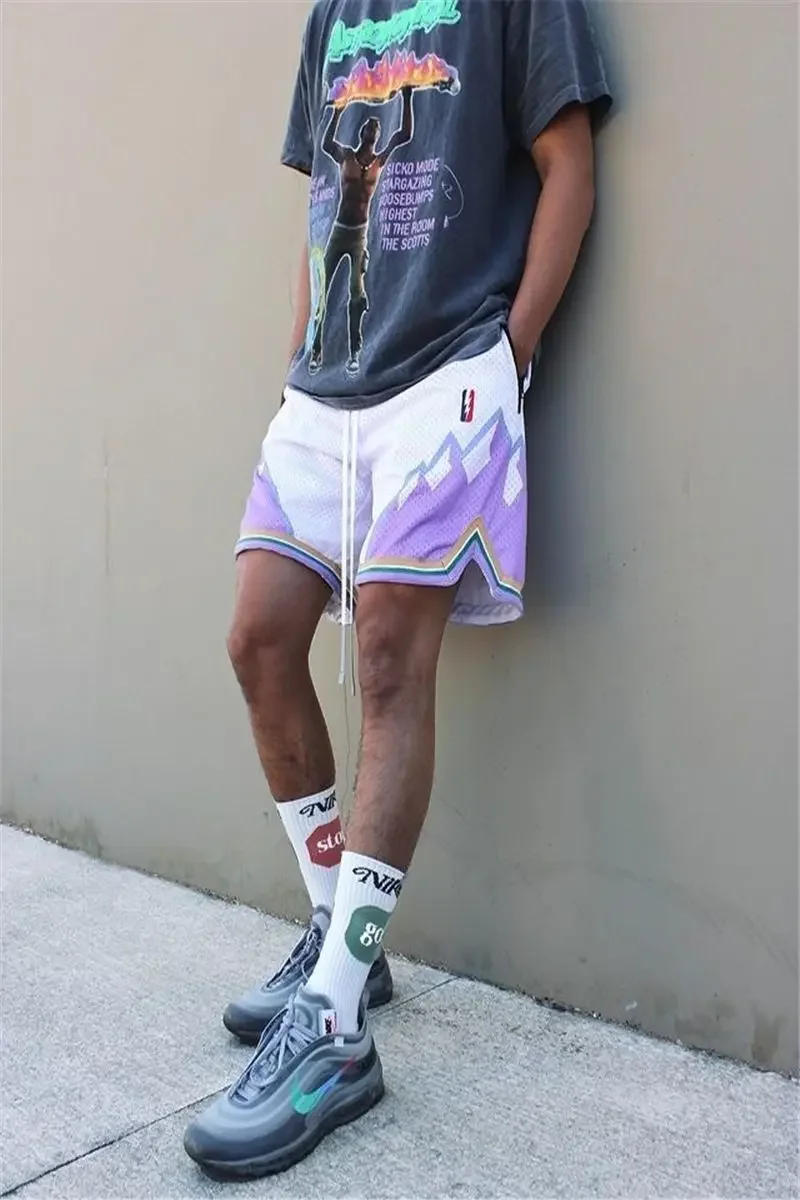 Description Picture 5 of itemAmerican 2000s Retro Embroidered Double-Layer Sports Shorts Sweat-Absorbent Loose And Comfortable Four-Quarter Basketball Pants