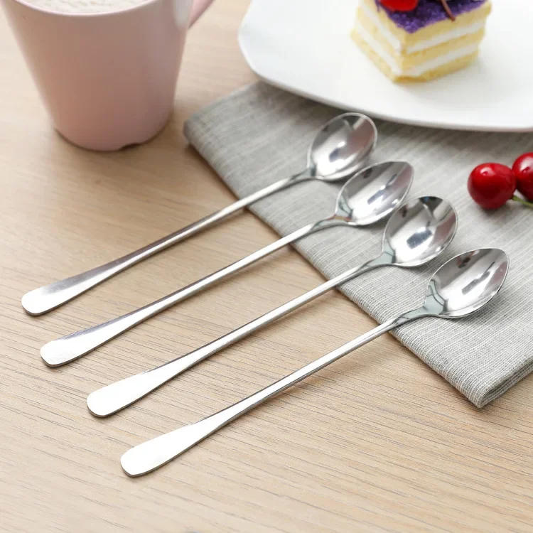 Description Picture 3 of itemStainless Steel Coffee Spoon Long Handle Spoon Creative Ice Cream Spoon Dessert Spoons Teaspoons Kitchen Accessories Bar Tools