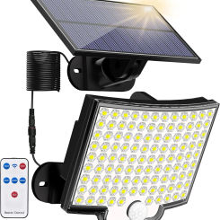 Solar Lights Outdoor 106 LED 3000LM Solar Powered Motion Sensor Flood Lights with Remote Dusk to Dawn Led Solar Security Wall