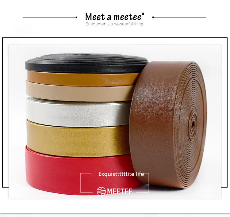 Description Picture 3 of item5Meters 5-30mm Synthetic PU Leather Cord Bag Sewing Ribbon Tapes Clothing Bias Binding Decoration Rope DIY Garment Accessories