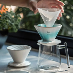 Reusable Hoshikawa Coffee Filter Cup Ceramic V-Shaped Funnel Drip Filter Cup Manual Brewing Coffee Filter Cup Barista Coffeeware