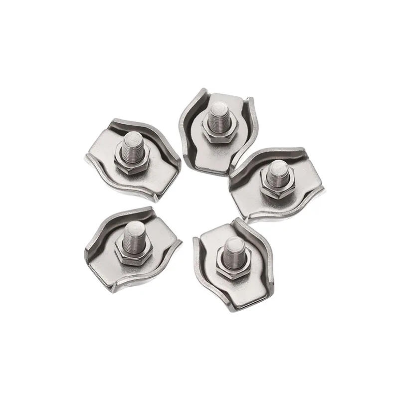 Description Picture 6 of item5pcs 304 Stainless Steel Wire Rope Clamps Single Clip Fixing Cable Connector Lock wire For 2/3/4/5/6/8mm Wire line Fastener