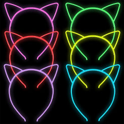 6pcs Fluorescent Hair Hoop Plastic Headband Glow In The Dark Party Supplies Photo Booth For Kids Adults Birthday Wedding Decor