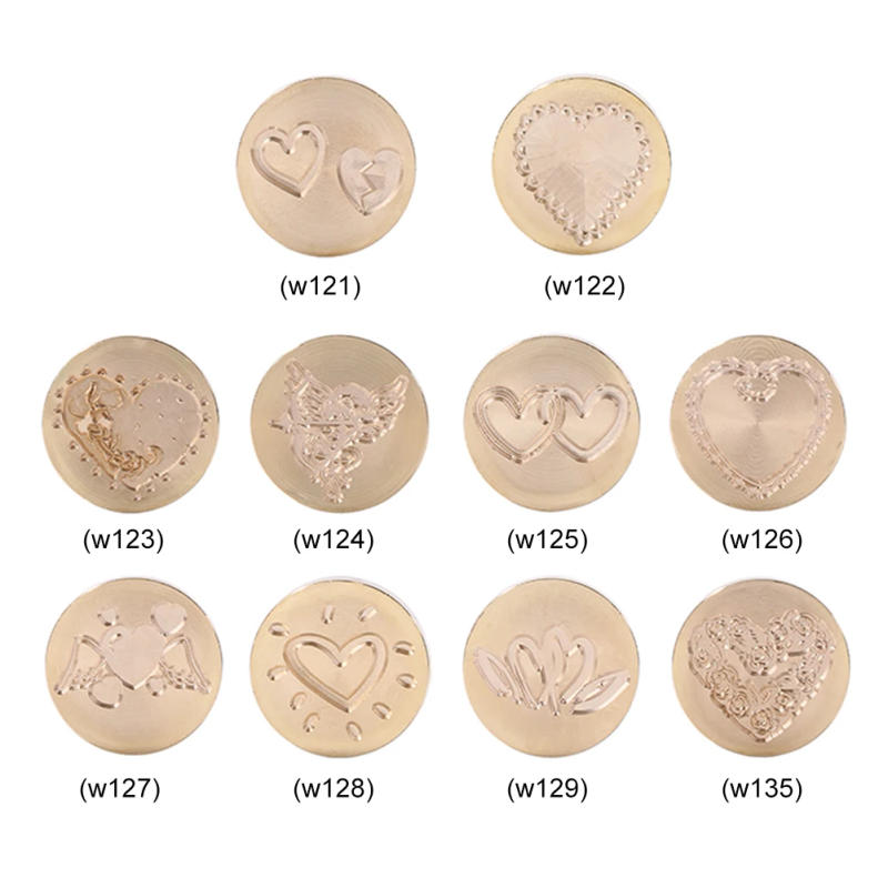 Description Picture 4 of itemRetro Round Antique Love Heart Sealing Wax Stamp Head DIY Wedding Invitation Scrapbook Dedicated Wax Stamps Replace Copper Head