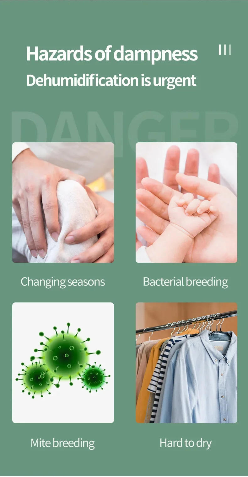 Description Picture 4 of itemHouselin Dehumidifier for Home, 2.5 Liter Water Tank, Bathroom Bedroom (700 sq.ft) Dehumidifiers with Drain Hose