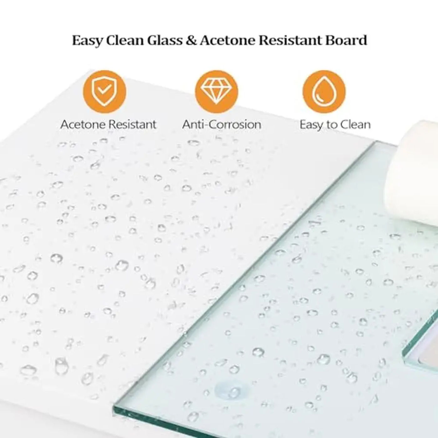 Description Picture 5 of itemManicure Table Nail Desk Glass Top Wrist Rest Beauty Salon Supplies Decor Workstation Acetone Resistant Dust Collector Storage