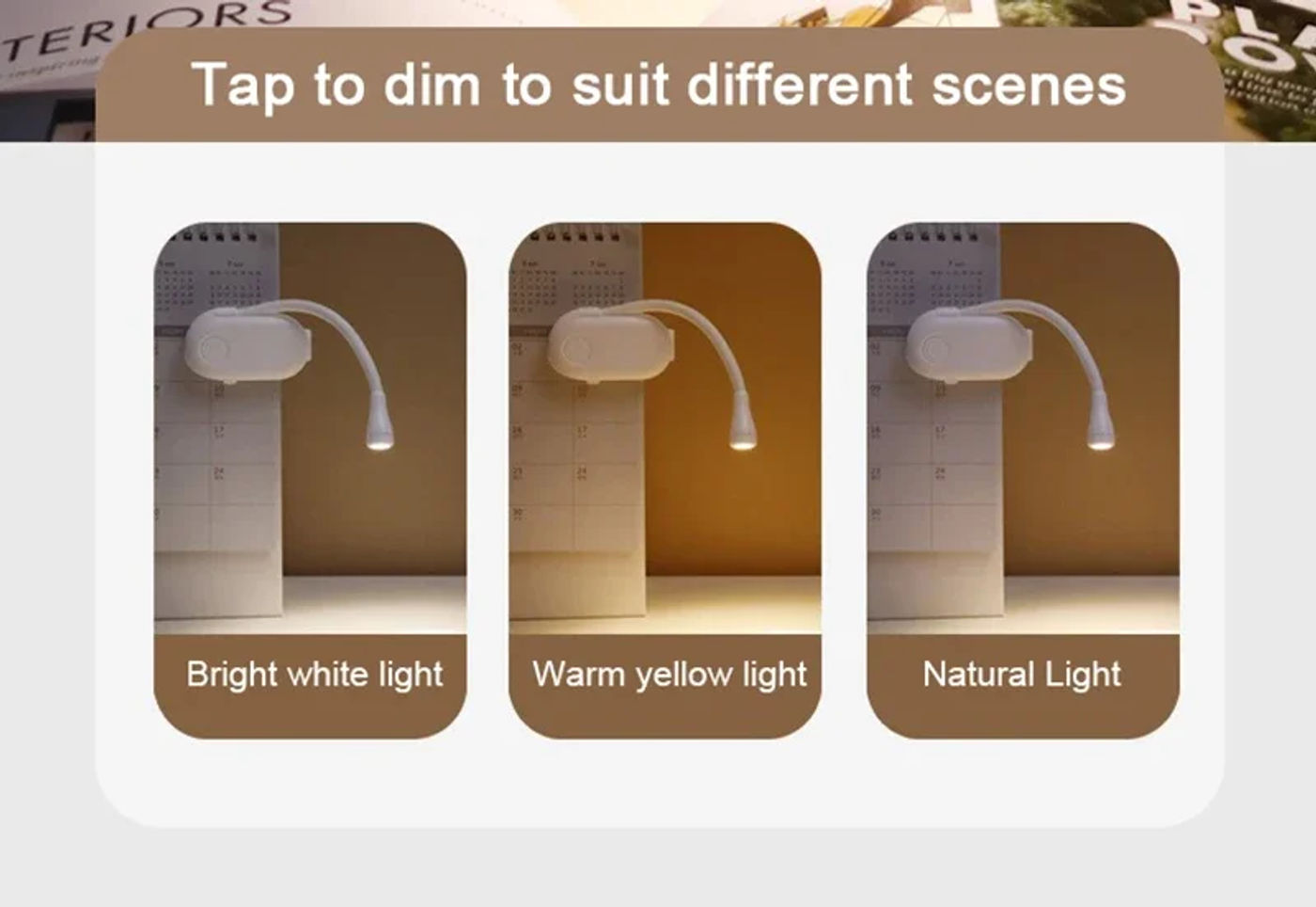 Description Picture 4 of itemCreativity Mini Reading Book Light Portable Clip Night Lights Usb Charging Dimmable Bedroom Eye Protect 360° Flip Led Book Lamps