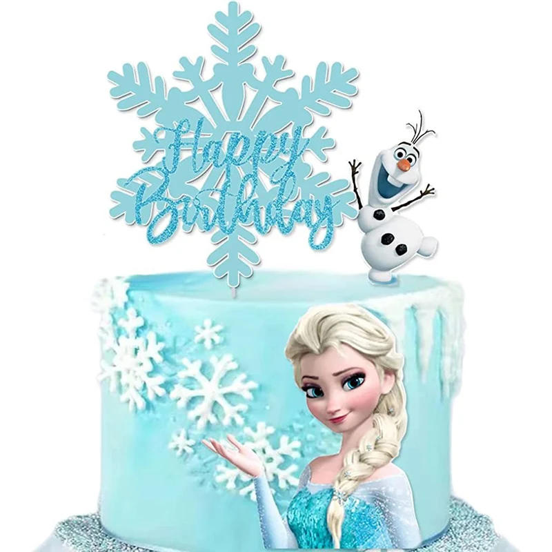 Description Picture 3 of itemDisney Princess Cake Topper Tangled Rapunzel Aurora Jasmine Frog Tiana Frozen Anna Elsa Cake Flag Wedding Birthday Decorations