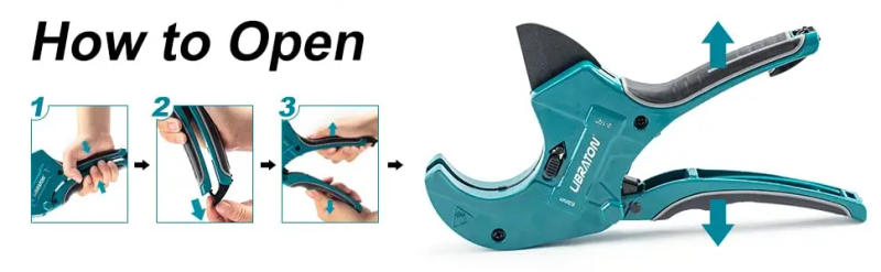 Description Picture 4 of itemLibraton Ratchet-type Pipe and PVC Cutter, One-hand Fast Pipe Cutting Tool with Replacement Blade for Cutting 2-1/2"(63mm) Pipe