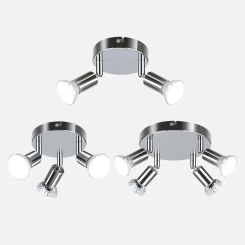 Rotatable Ceiling Light GU10 Base Ceiling Spotlight Chrome Iron Design Fixture Living Room Light Kitchen Lights Bedroom Lamps
