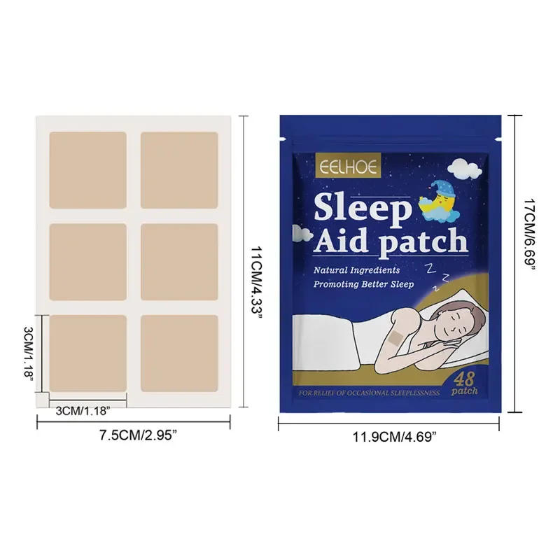 Description Picture 2 of itemNew 48pcs Insomnia Treatment Relieve Anxiety Decompression Headache Neurasthenia Soothing Plasters Body Relaxing Sleeping Patch