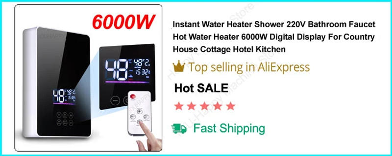 Description Picture 2 of itemEU/US Plug 3500W Electric Thankless Mini Instant Hot Water Heater 220/110V bathroom Faucet Tap Heating 3 Seconds Instant Heating