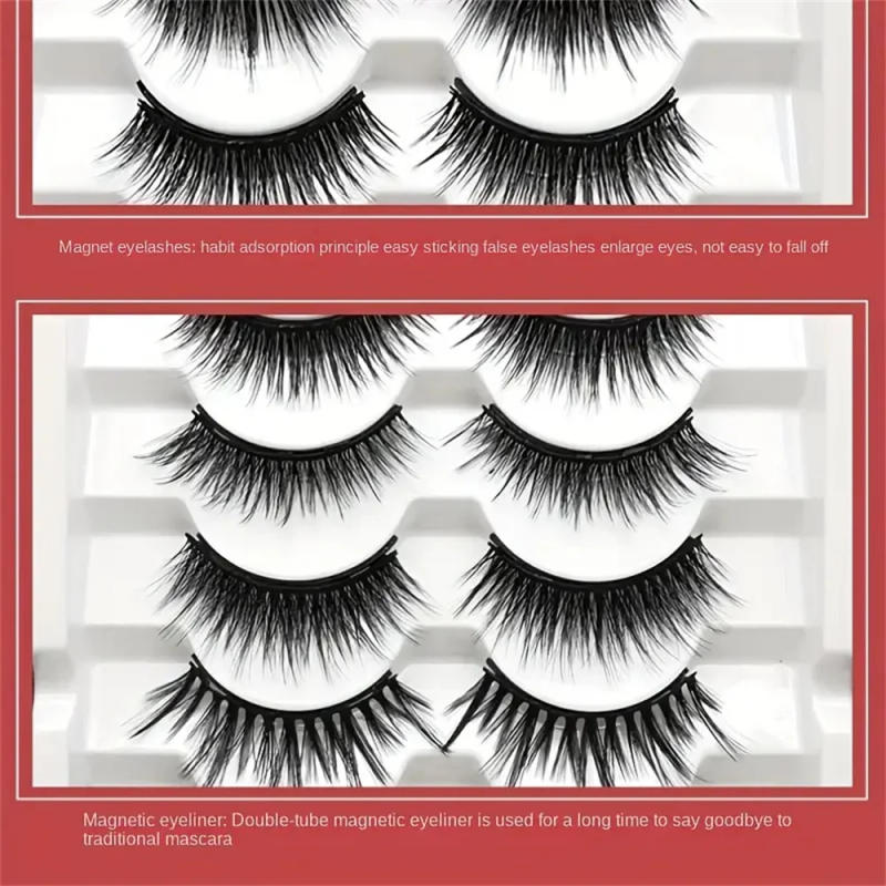 Description Picture 6 of item12 pairs of magnetic false eyelash sets, with eyeliner, natural makeup effect, reusable, curling magnetic eyelash sets