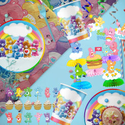 rainbow bears birthday decoration angle disposable tableware cup plate tablecloth baby shower kids girls boy party supplies