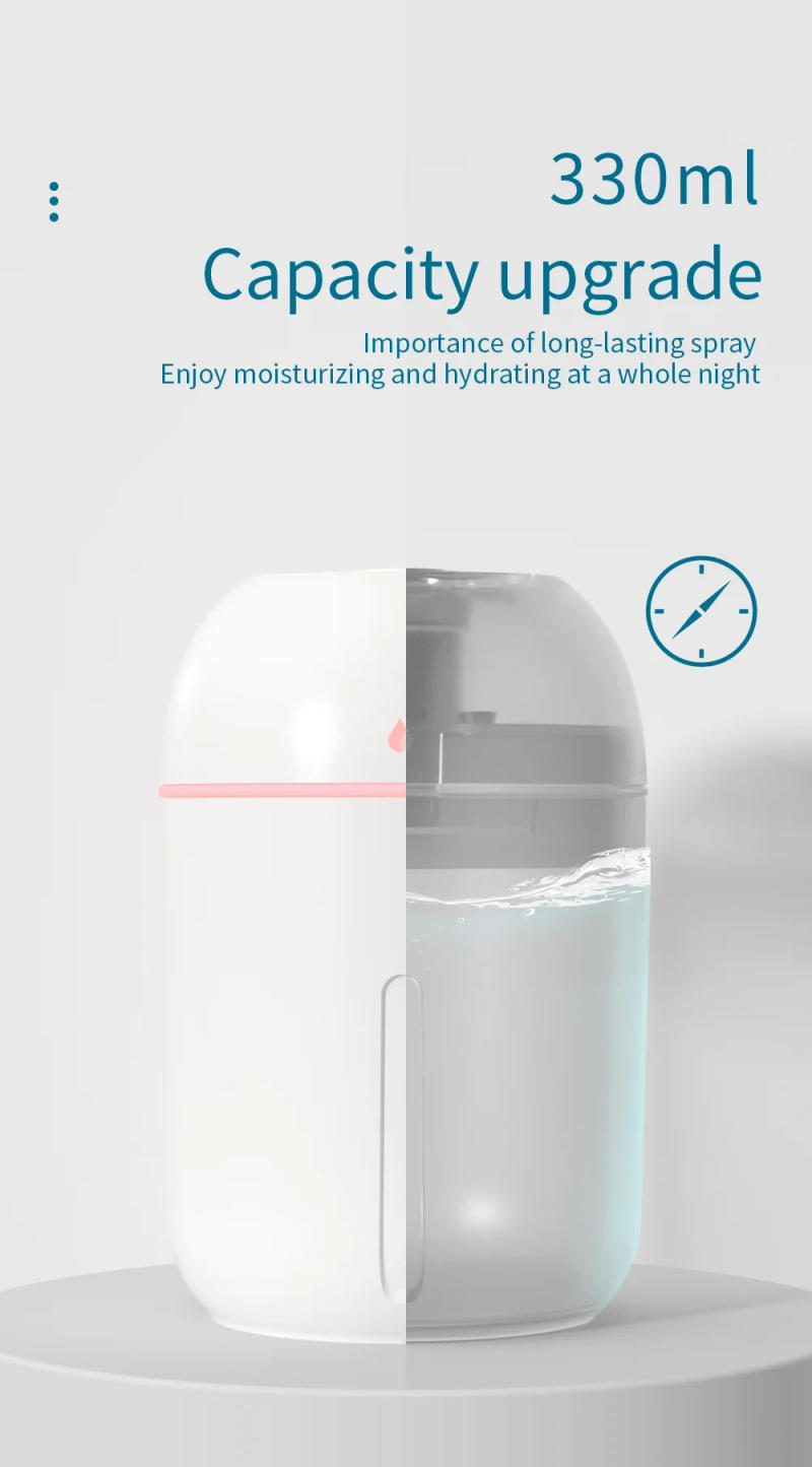 Description Picture 6 of item330ML Air Humidifier Essential Oil Diffuser Aroma Diffuser With Colorful Night Lights USB Humidifier Mini-Size Humidifier