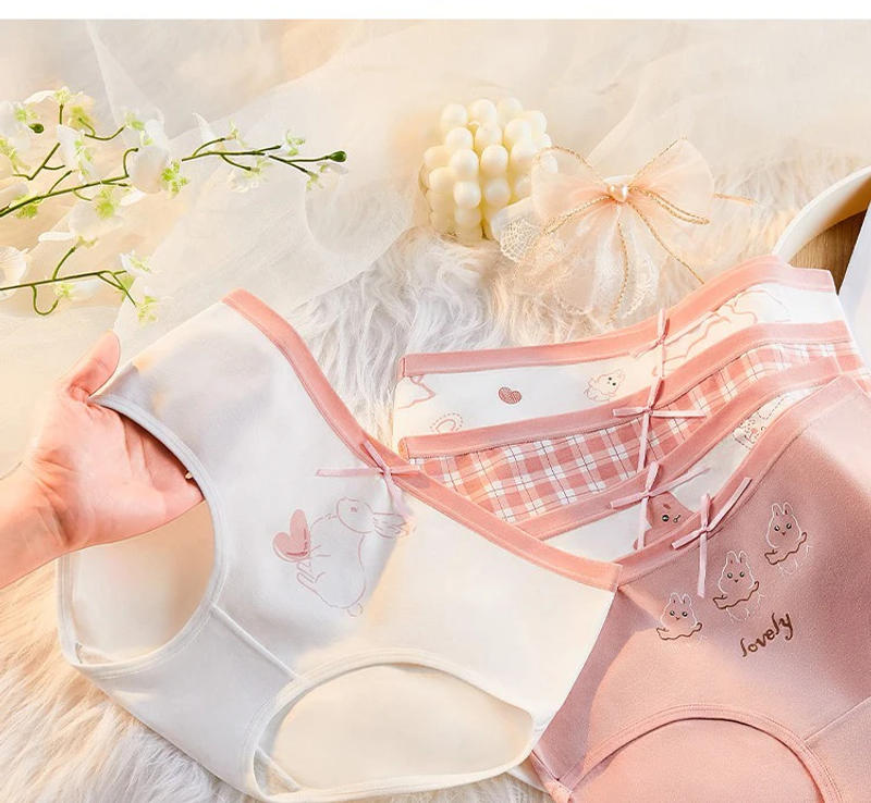 Description Picture 6 of item5Pcs Women's Panties Breathable Cotton Underwear Lovely Young Girls Briefs Sexy Low Waist Panty Underpants Soft Female Lingerie