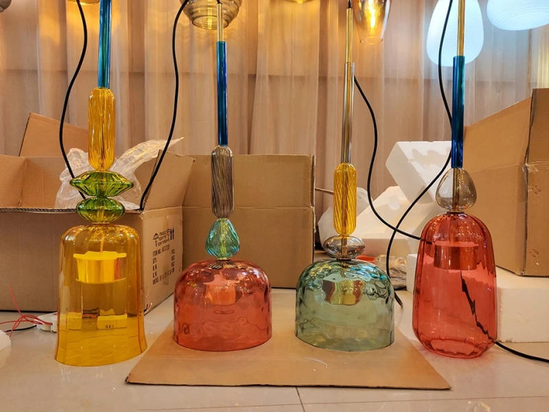 Description Picture 4 of itemDropshipping Candy Ceiling Pendant Lamp Nordic Glass Pendant Lights LED Lamp Living Dining Room Home Decor Hanging Light Fixture