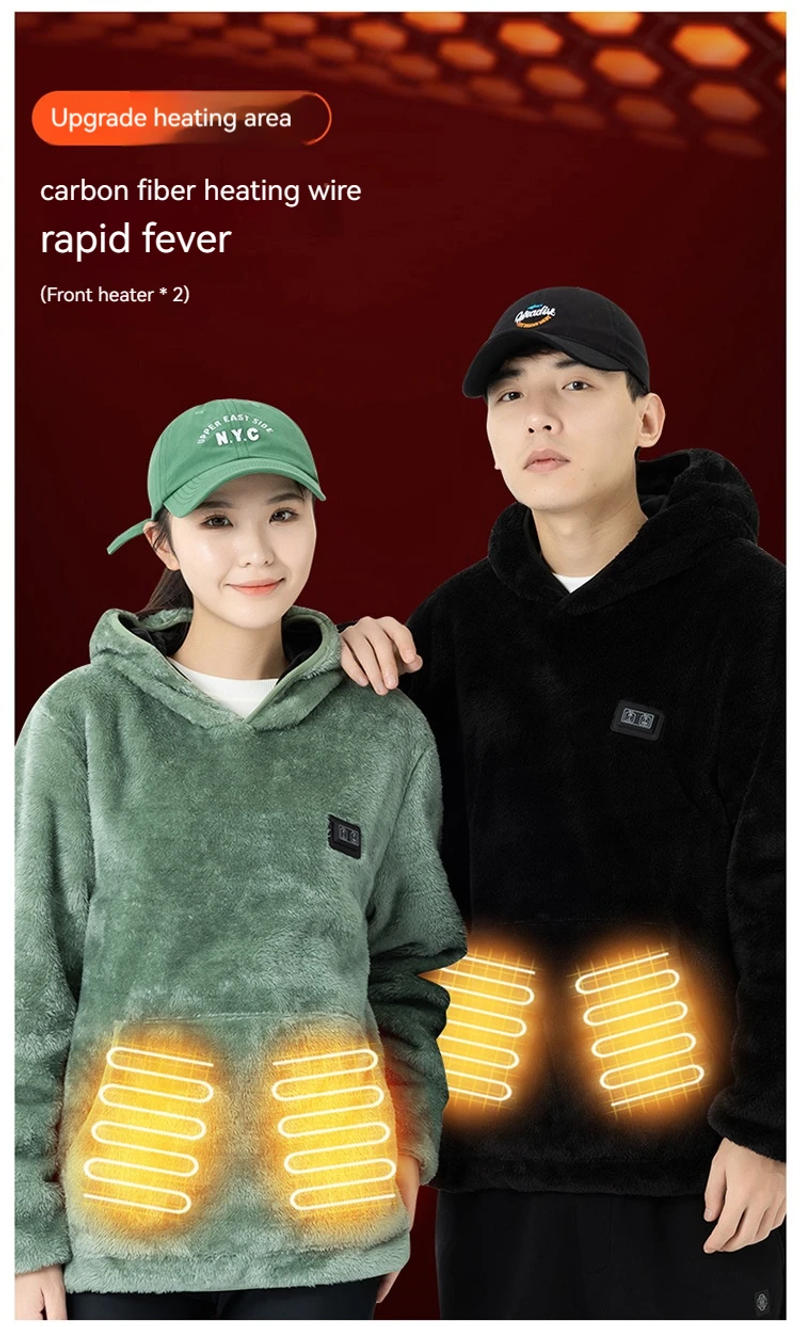 Description Picture 6 of item9 Area Heating Clothing Heated Jacket USB Electric Winter Jacket usb men and women Hiking Shirts Coat