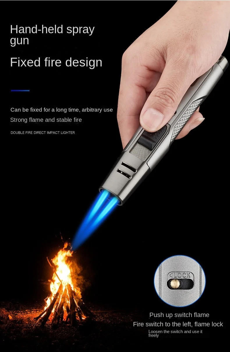 Description Picture 6 of itemMini Welding Gun Inflatable Lighter Windproof Kitchen Gas Ignition Point Cigar Inflatable Spray Gun Outdoor Barbecue Lighter