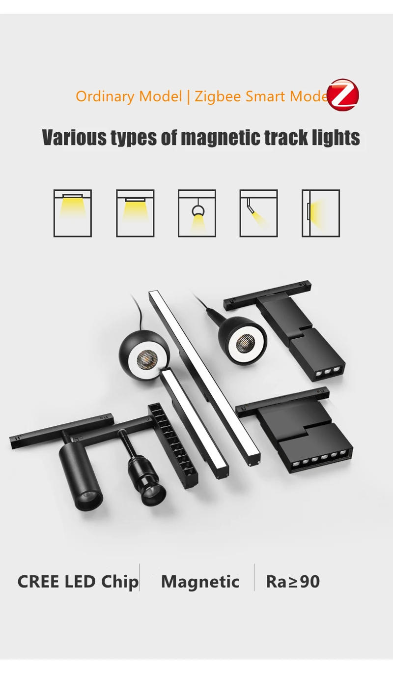 Description Picture 4 of itemZigbee Dimmable Magnetic Track Pendant Light LED WiFi Tuya Corner Lamp Smart Speaker Voice Control Rail Right Angle Floodlight