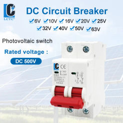 DC Circuit Breaker Solar Panels Overload Protection Switch 500VC63 6A/10A/16A/20A/25A/32A/40A/50A/63A DIN Rail Automatic Breaker