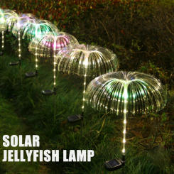 Solar Colored Jellyfish Lamp IP65 Waterproof LED Jellyfish Lamp Fiber Optic Jellyfish Lamp Lawn Garden Decorative Lamp