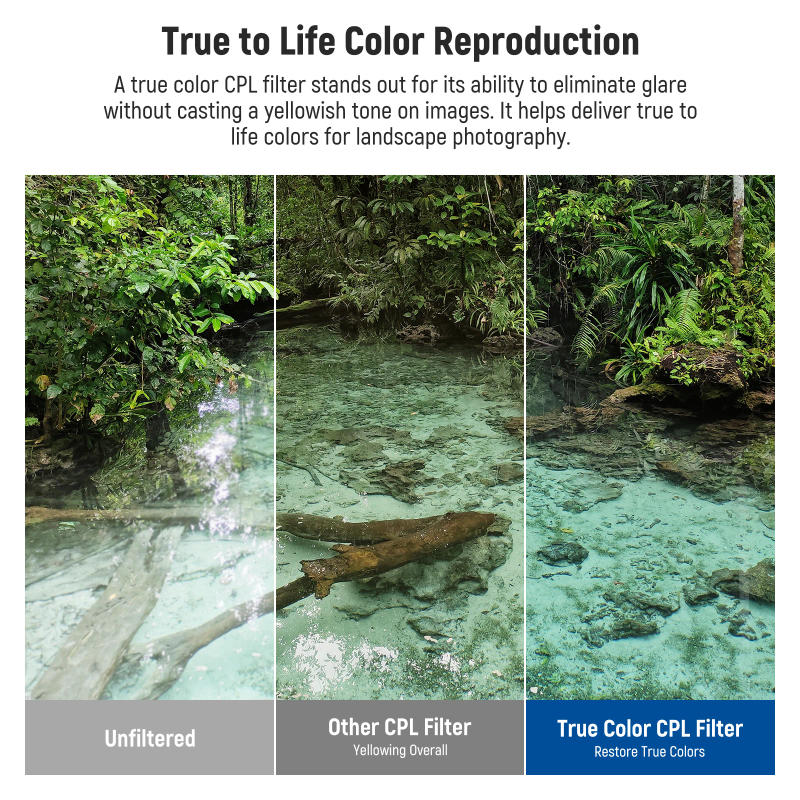 Description Picture 5 of itemNEEWER True Color Polarizer Filter HD Optical Glass Double Sided 30 Layer Nano Coatings Circular Polarizing Filter For Camera