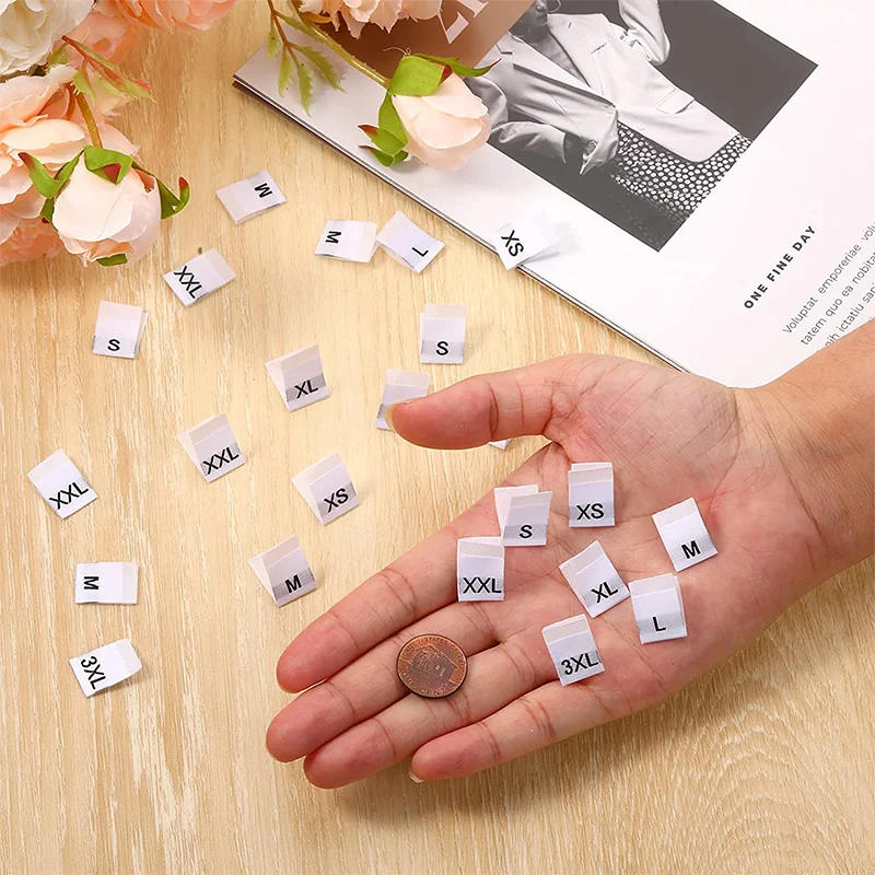Description Picture 5 of item100 Pcs Clothes Size Labels General Woven Size tags Practical Clothing Labels For Fabric Garment Sewing Accessories