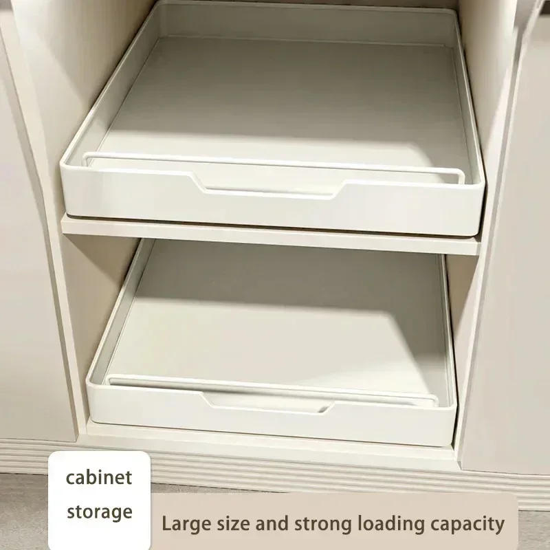 Description Picture 2 of itemNew Kitchen Storage Rack with Slide Rails Pull-out Kitchen Drawer Type Storage Tray Spice Box Storage Rack Cabinets Organizer